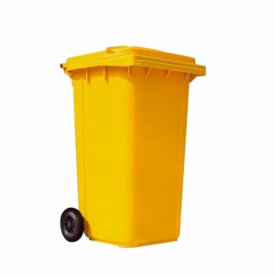 Cubo de Basura 100L/120L/240L/360L Personalizar Color Grande Exterior Público HDPE Reciclar Cubo de Basura Pedal Plástico Basura/Basura/Caballito/Basura/Contenedores de Basura con Tapa y Rueda