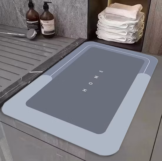 Suministro de fábrica, alfombrilla de pie de diatomita suave de secado rápido súper absorbente personalizada, alfombrillas de baño de diatomeas antideslizantes respetuosas con el medio ambiente